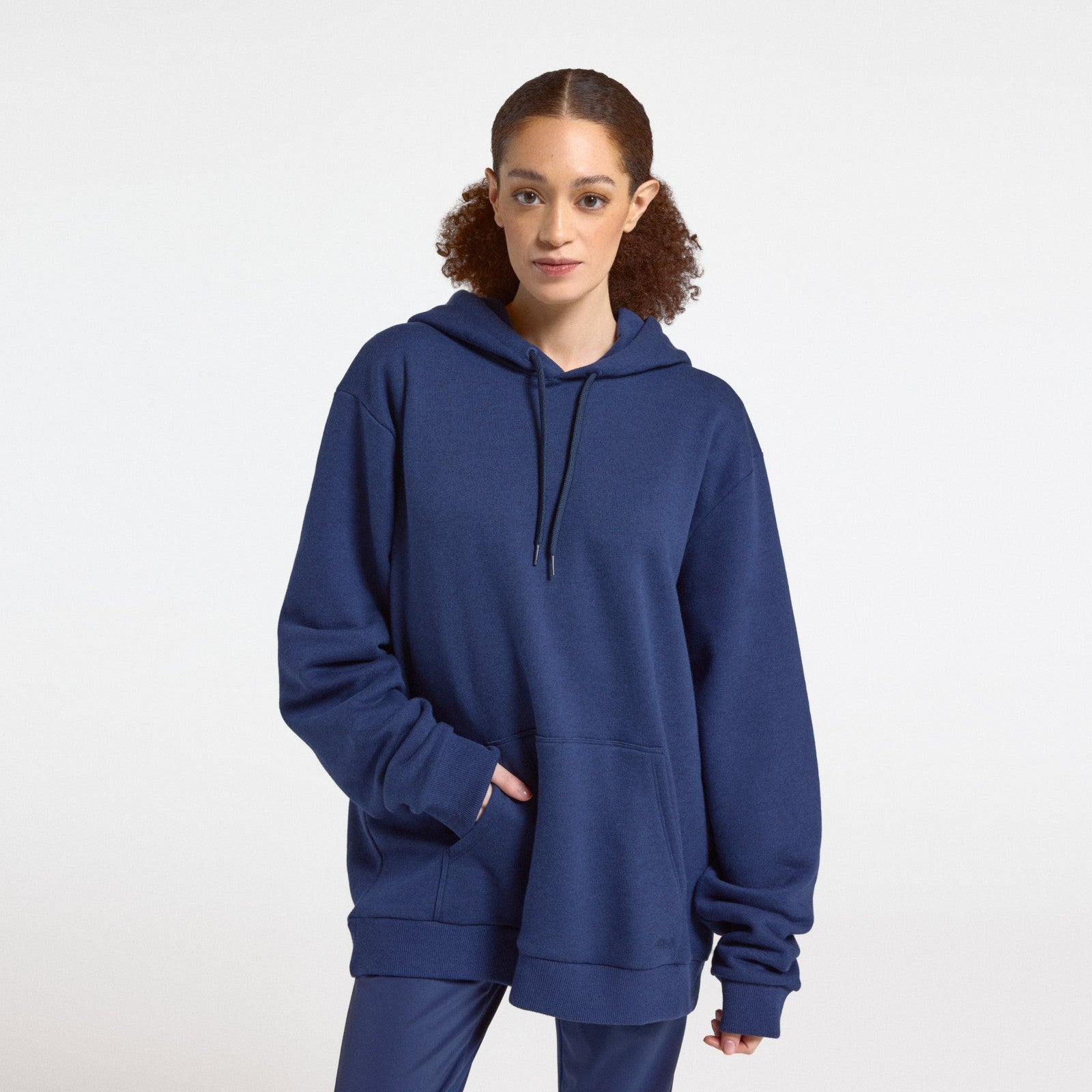 Unisex Merino Blend Hoodie - Deep Navy - Image 2
