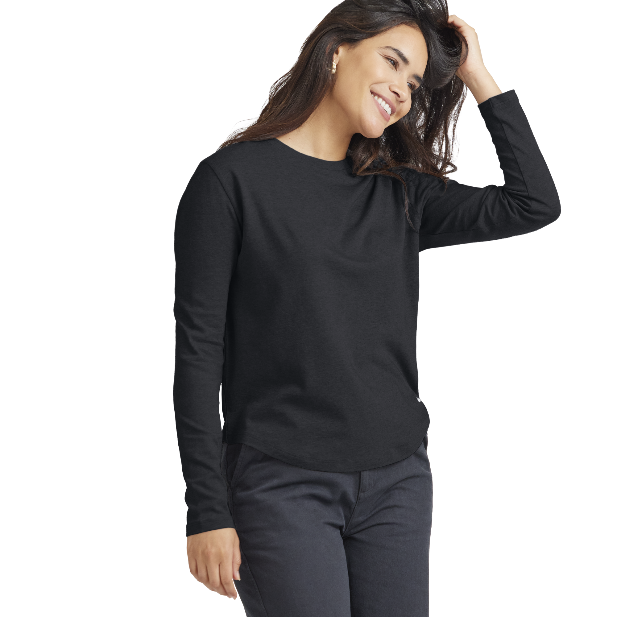 Women's Soft Merino Long Sleeve Tee - True Black - Image 2