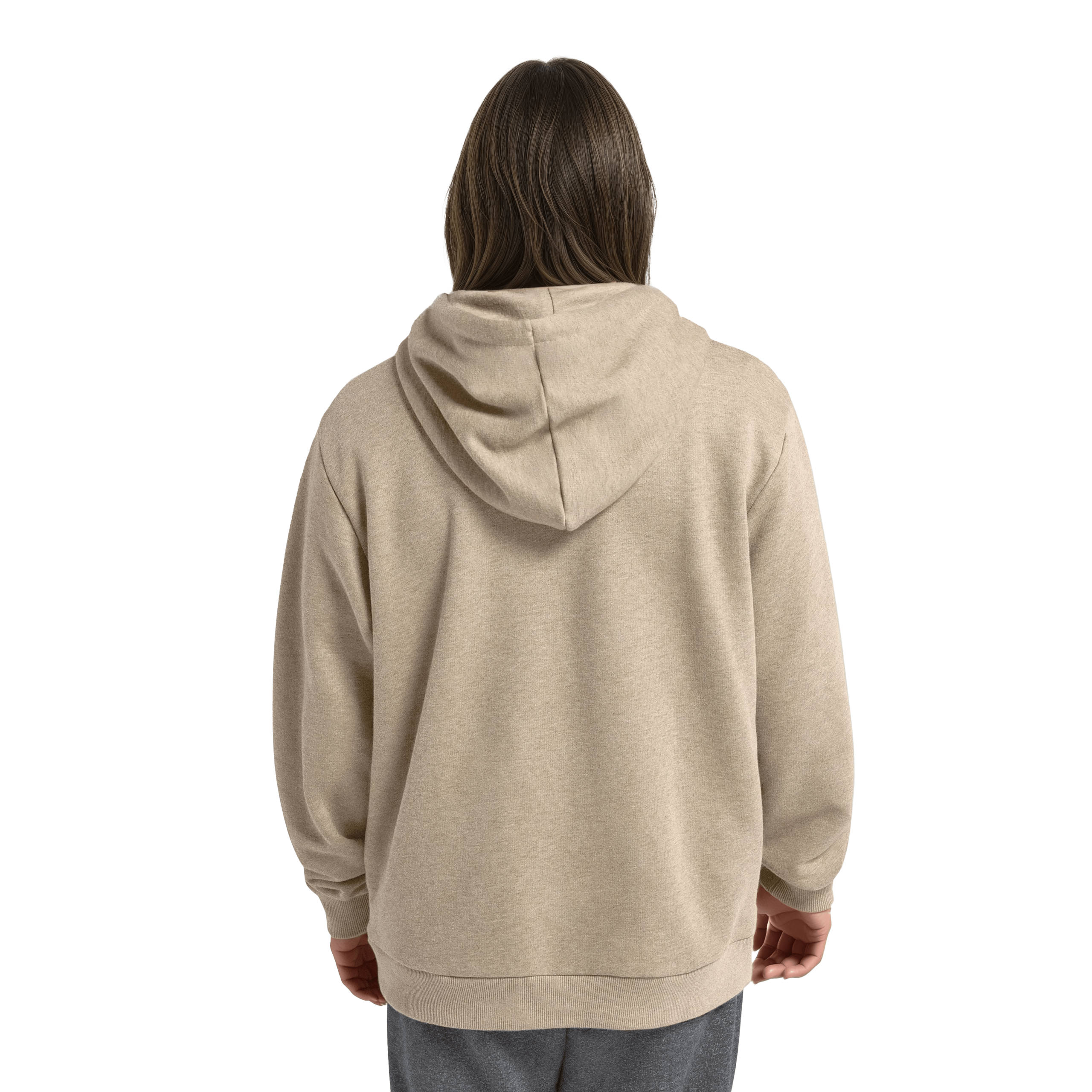 Unisex Merino Blend Hoodie - Rugged Beige - Image 5