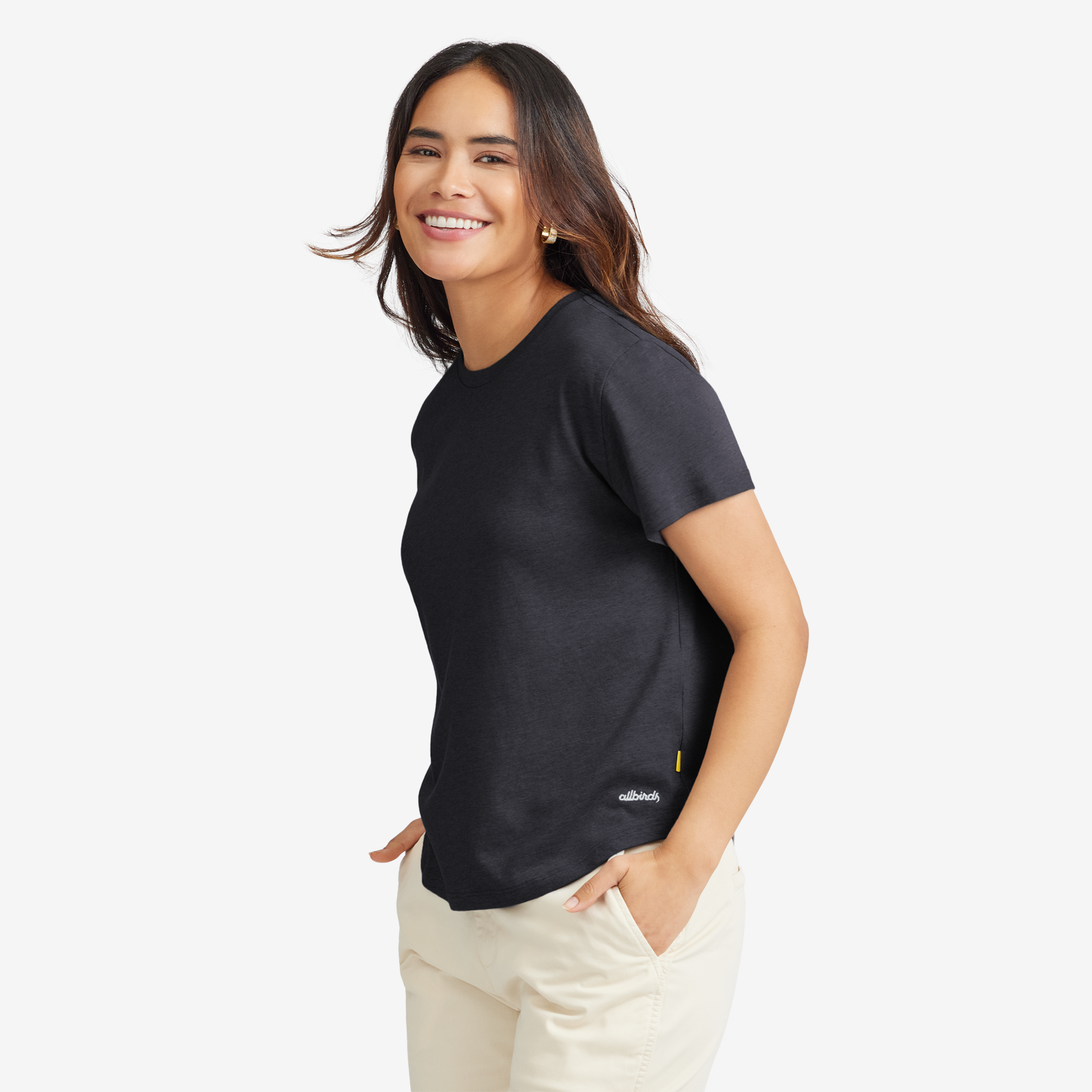 Women's Soft Merino Tee - Natural Black - Image 2